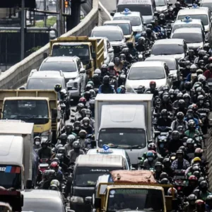 Ilustrasi Kendaraan Bermotor di Jakarta. (ANTARA FOTO:Aprillio Akbar:aww)