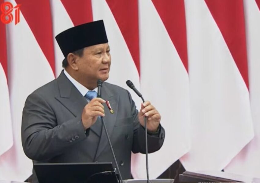 Pidato Presiden Prabowo Subianto di Sidang Tahunan MPR RI 2026. (foto - Tangkapan Layar Youtube Sekretariat Negara).