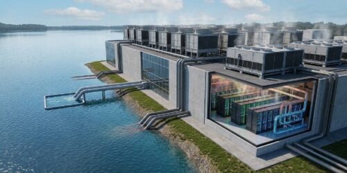 Ilustrasi konsumsi air untuk data center AI