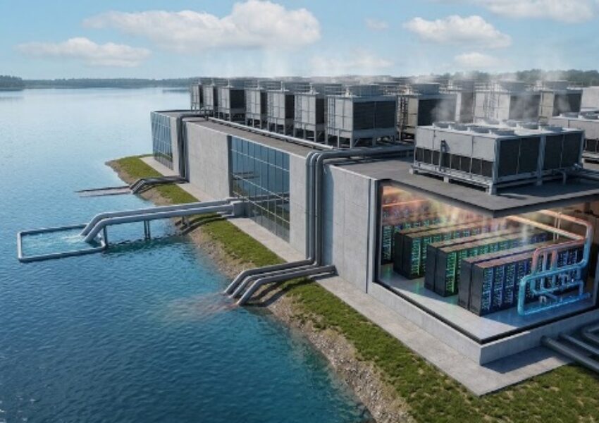 Ilustrasi konsumsi air untuk data center AI